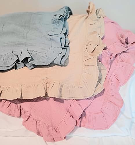 Пеленальное одеяло с волани за бебето 47 x 47, Меко, Муслиновое, Тканое, от органичен памук (хакове)