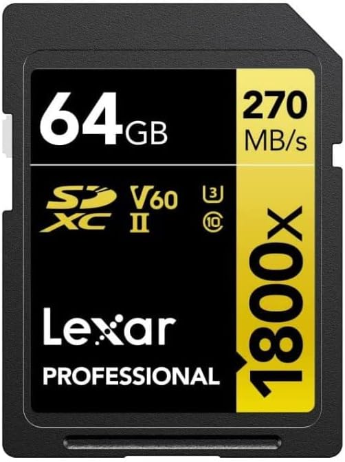 Lexar Professional 1800x SDXC UHS-II карта gold series, скорост на четене на 270 MB / сек, скорост на запис 180 МВ /