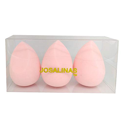 Спонжи-смесители JOSALINAS за грим, 3 опаковки, за смесване на тонални средства, Прах и кремове, Розова