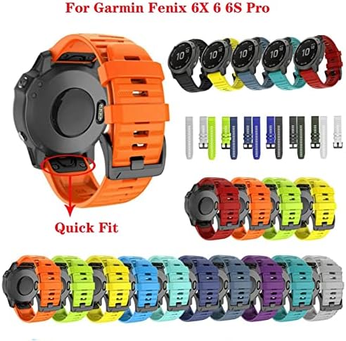Силиконов быстросъемный каишка за часовник GIKOS за Garmin Fenix 7X7 7S Watch Easyfit, каишка за часовник Fenix 6 Pro,