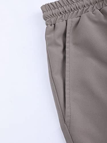 Мъжки дрехи NIBHZ от две части, Мъжка риза с капак и джобове, 1 бр. къси Панталони с завязками на талията (Цвят: тъмно