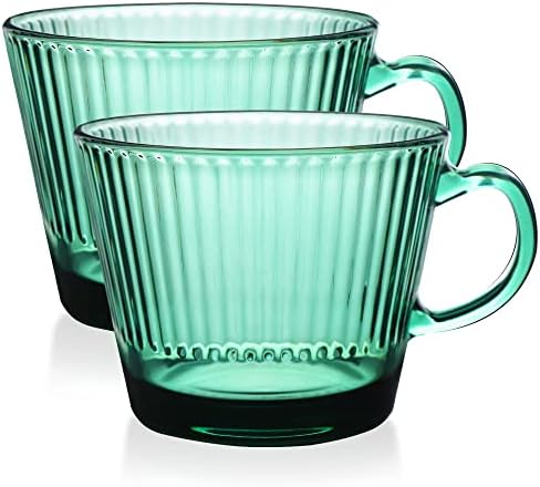 Чаши за кафе WHJY от Тъмно стъкло, Чаши от зелено Стъкло в Бар, Комплект от 2 Штабелируемых кафе чаши, Чаени Чаши, Реколта