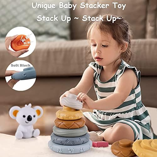 ELLECK Монтесори Играчки за Бебета и играчки за деца от 6 до 12 месеца / Набор от Меки играчки за деца 4 в 1 /Сензорни