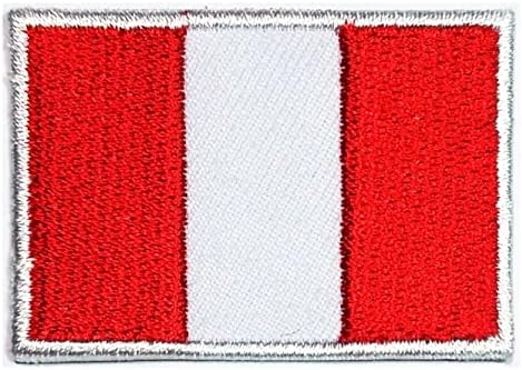 Kleenplus 2 бр., 1,2X1,7 инча. Знаме на Перу, бродирана апликация, нашивка с нашивкой на флаг на страната квадратна форма,