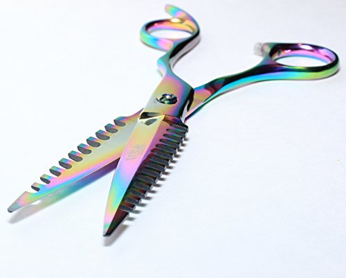 Ножици TreSharp 6 , с остър нож от титан с двойно гребенчатым покритие - Rainbow