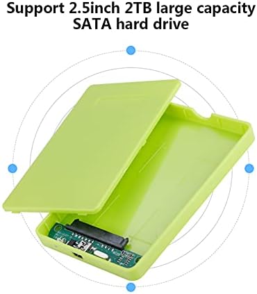 Корпус външен твърд диск с USB 2.0 SATA, без инструменти, за 2,5-инчови твърди дискове 7-9,5 мм, не повече от 2 TB (зелен)