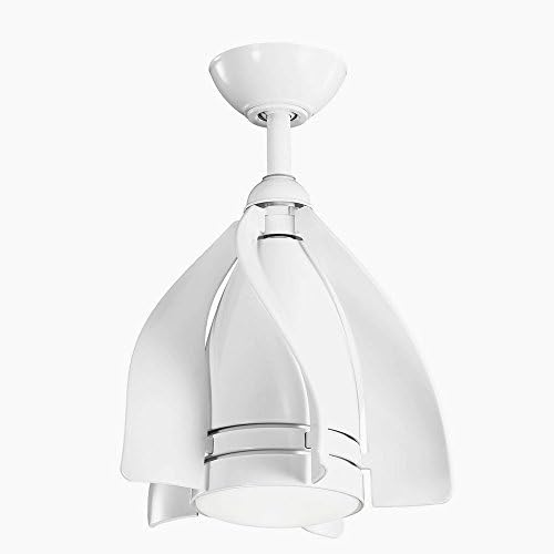 Модерен 15-инчов вентилатор на тавана Kichler 300230WH Contemporary от колекцията Terna с бяла тапицерия