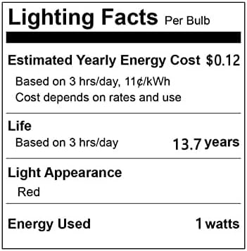 Lxcom Lighting 1 W Червен C7 Led Коледни Светлини Смяна на електрически Крушки Водоустойчив E12 Свещи Крушки са Крайни