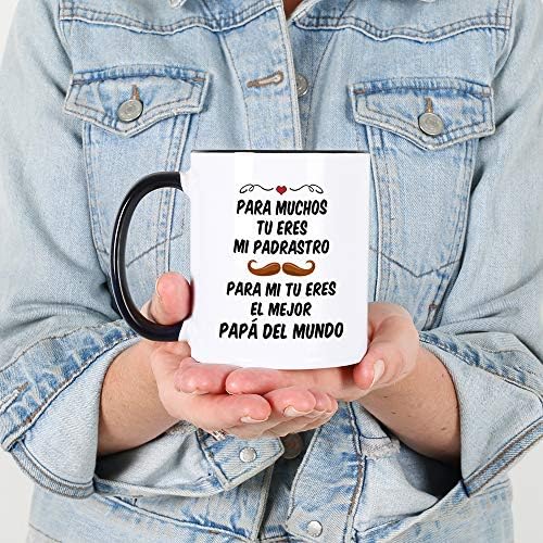 Casitika Regalos Para Padrasto. Taza de Cafe del Dia del Padre. Испански баща, чаша с 11 грама. Idea de Regalo para Papa