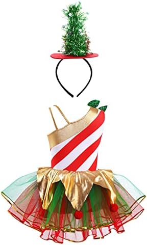 TSSOE/ Коледен Костюм За Малките Момичета, Рокля-пакет от Конфетного Тръстика, Рокля на Балерина, Рокля за Танци, Коледна