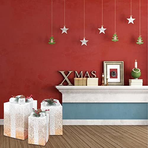 Кутия от тъкан Постепенно цветове, украса за главата от три части, Коледна украса, Декори за сцени, на Гигантски Орнамент