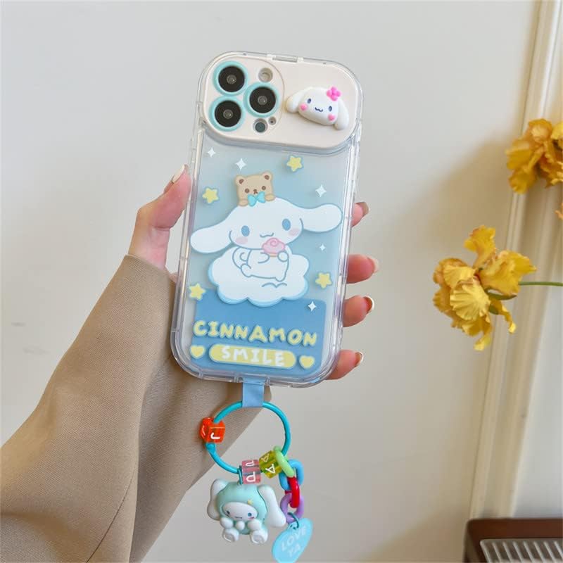 AUTS Сладък Cartoony калъф, съвместим с iPhone 11, Кавайный калъф с мека 3D висулки от TPU, Противоударные Защитни Капаци,