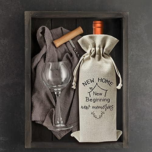 Чанта за вино в нов дом - Украса за парти, по повод на Housewarming - Подарък на собственика нов дом - Украса за писма