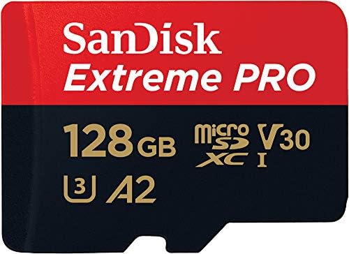 Карта SanDisk 128GB Extreme PRO® microSD™ UHS-I с адаптер C10, U3, V30, A2, скорост на четене 200 MB/сек, скорост на