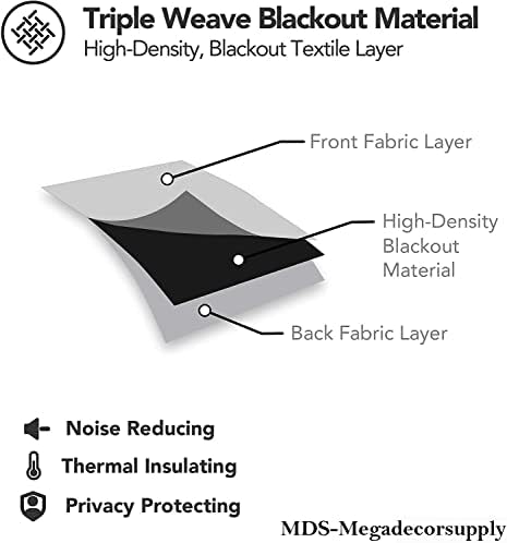 MDS Опаковка от 25 Ярда гъста драпировочной тъкан 3 Пътеката Плътна тъкан, Затемняющие 99% от светлината, Топлоизолиращи