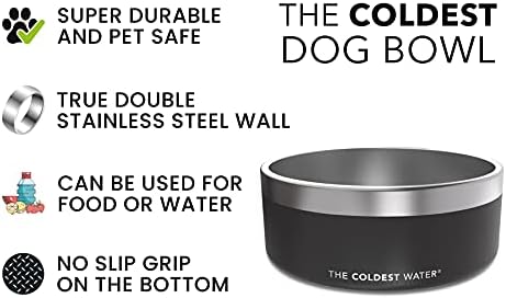 Най-студено Купа за кучета - Неръждаема стомана, Нескользящая, не Разливающаяся, Метални Изолирани Купички за Кучета,