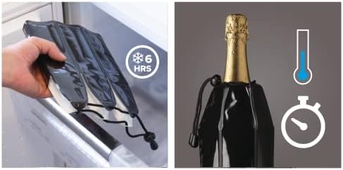 Бутилки Vacu Vin Motive с активно охлаждане за шампанско, 25 x 15 x 10 см, Многоцветни
