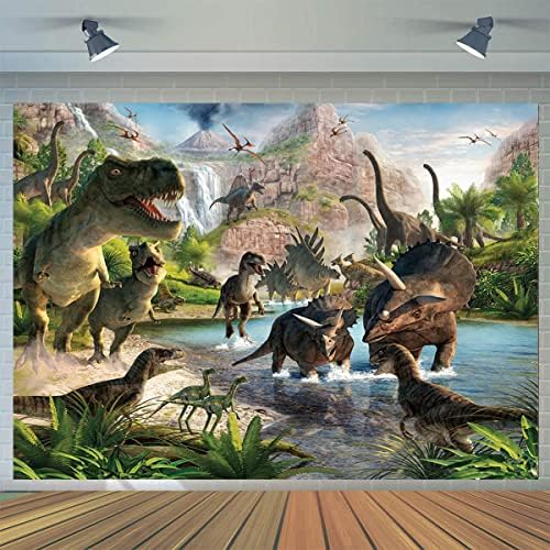CYLYH 7x5ft Динозавър Снимка Фон Парка на Динозаврите Тема BackdropDinosaur Фон за Снимки за Момче И Момиче Банер за