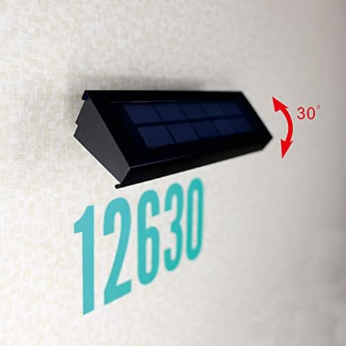 ZUOZUOYA Соларни лампи Външни за номера на жилища - Черен Регулируем Външен Слънчева Светлина за стикери, с адрес - Стенен