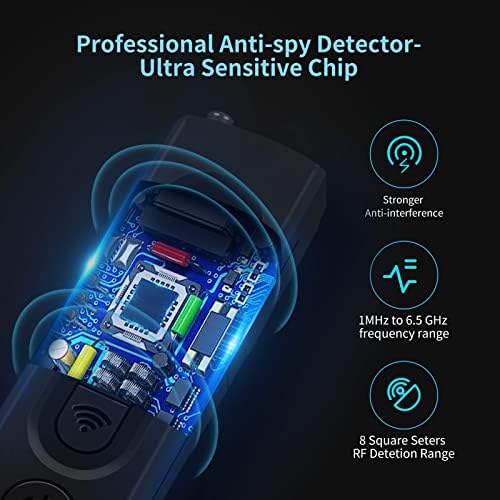 WRIGGY Детектор за скрити камери - Джобен детектор за слушане устройство за защита от шпионски софтуер /бръмбари, GPS