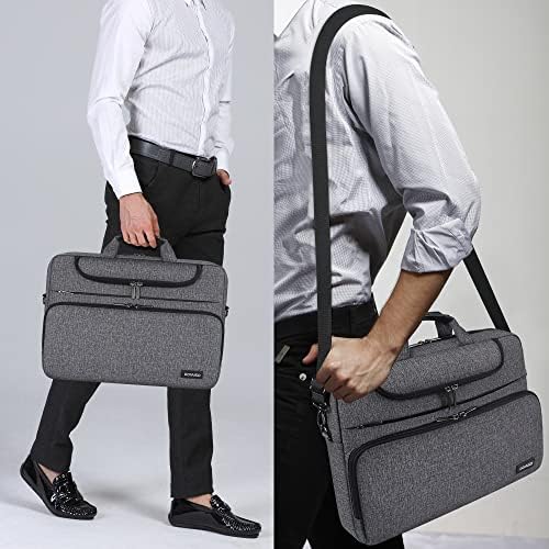 DOMISO 14-Инчов Многофункционален Бизнес куфарче за лаптоп, Водоустойчива чанта-Месинджър през рамо за 14-инчов лаптоп