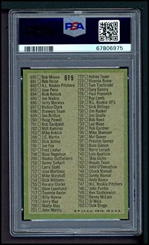 1971 Topps 619 xWVY списък 6 (Бейзболна картичка) (Има характер на авторското право върху обратната страна / Не вълнообразната