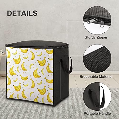 Сладък Банан Плодове Голямо Стеганое Одеало И Чанта За Съхранение Органайзер Скоростна Цип Отгоре За Дрехи Възглавница