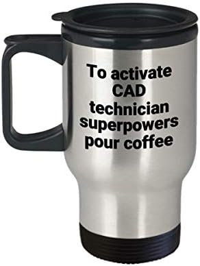 CAD Техник Пътна Чаша Забавно Саркастическая Суперсила От Неръждаема Стомана Новост Кафе Чаша Идея за Подарък