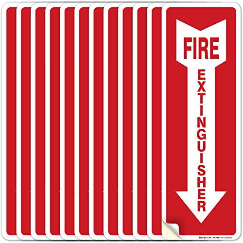 Знак Пожарогасител, (12 пакети) 4x12-Инчов Винил с размер 4 Майл С защита от uv, Направено в САЩ компания Sigo Signs