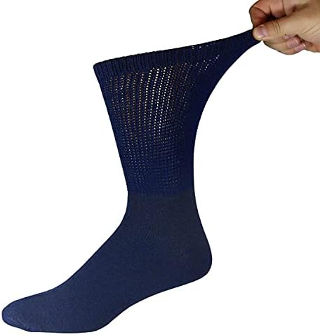6 Чифта памучни чорапи за отбора при диабетна невропатия, не е задължителен нервна система (Бели, подходящи за мъжки