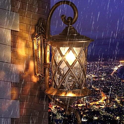 AMBAYZ Стенни Тела от Външен Алуминиева Стъклена Стена Лампа Ретро Водоустойчив Антикорозионна Стенни Лампи Европейския