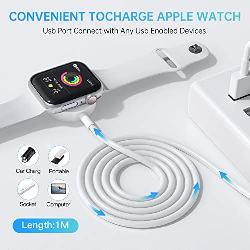Зарядно устройство за часа, съвместимо със зарядно устройство Apple Watch, Кабел за зареждане зарядно устройство за часа