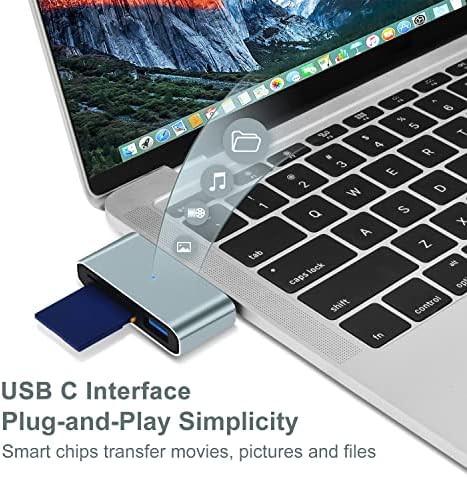 Четец на SD-карти C USB, четец за карти памет BorlterClamp Micro SD адаптер за четене на карти USB C-USB 3.0 и слот за