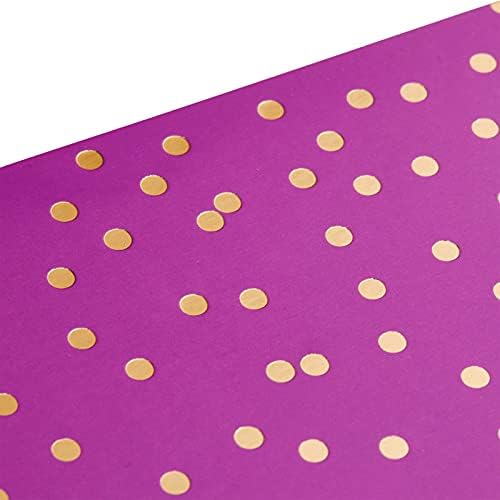 Розови декоративни папка за файлове, изсечен ото 1/3, размер на букви, точки от златно фолио (12 опаковки)