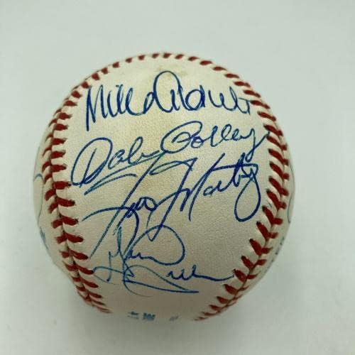 1996 Отбор на Шампионите от Световна серия Ню Йорк Янкис Подписа бейзболен договор с Дереком Джетером JSA - Бейзболни
