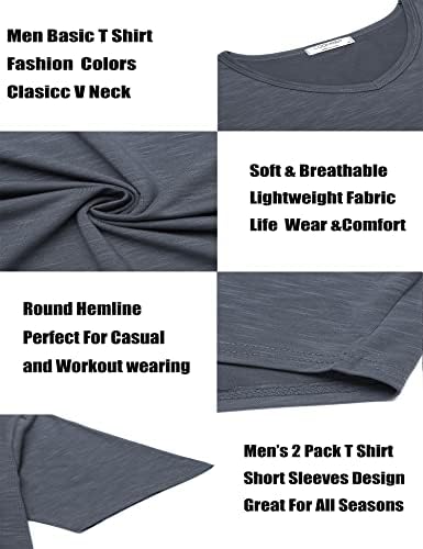 COOFANDY Мъжка Тениска с V-образно деколте Muscle от 2 Опаковки, Приталенная Тениска За тренировки Във фитнеса С Къс