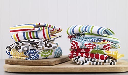 Кърпички за миене на съдове T-fal Textiles от Высокоабсорбирующего памук с Двустранно принтом, 12 x 12, Комплект