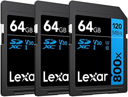 Високоефективна карта памет Lexar 64GB 800x UHS-I SDXC Blue Series - (3 комплекта)