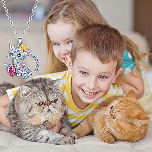 SUMFAN Cat Колие Бижута за Жени, Момичета, Момичета Котка Бижута Подаръци за Любителите на Котки