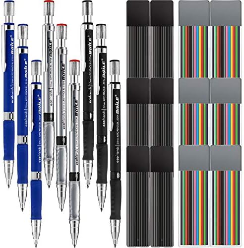 Набор от механични моливи JOVITEC 21 бр. 2,0 мм, 9 бр. Автоматични Моливи и 12 Сменяеми чанти (цветни и черни) за груб