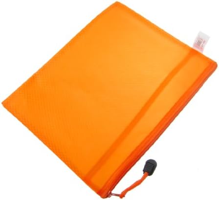 Файл Uxcell A5, чанта с цип с 2 отделения, 200 x 250 мм, оранжево