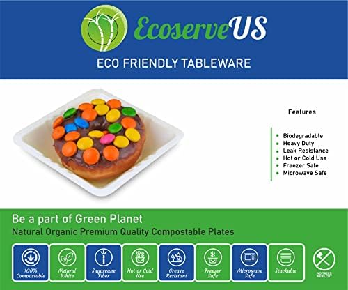 За еднократна употреба Хартиени Чаши EcoserveUS в 50 опаковки, размер на 6 унции, Фирма Натурална Торта от захарна