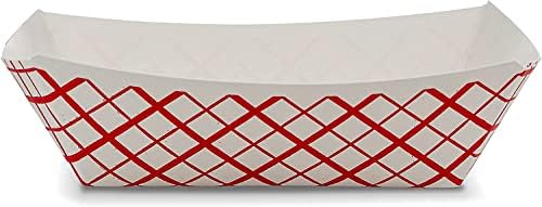 ifavor123 Хартиени подложки за хранене - 1/2 килограм Малки Еднократна Каре Стилни червено-бели лодки (50 броя) (50 броя)