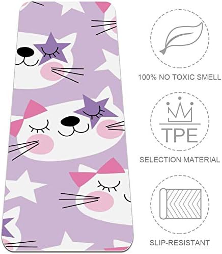 LEVEIS килимче за Йога Сладък Котка със Звездите Дебели Нескользящие Спортни Подложки за Домашно Фитнес Подови Пътни