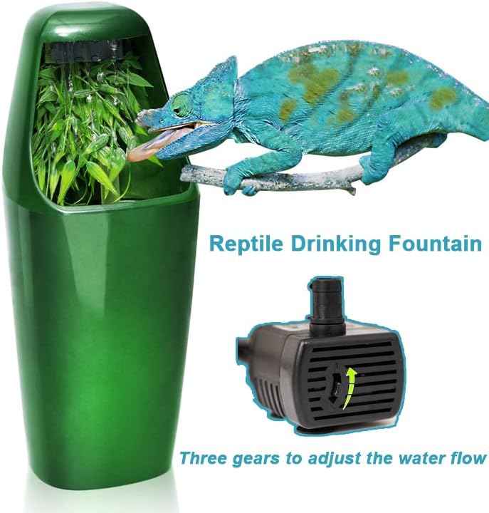QingYi Диспенсер за вода за Влечуги Автоматично Чешма Хамелеон Циркулация на Водата Пиенето За Влечуги Регулируема Скорост