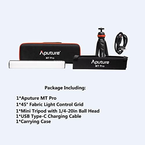 Aputure MT Pro RGB Light Палки Stick 7,5 W CCT е с резолюция от 2000 До-10000 с възможност за показване на пиксела RGBWW