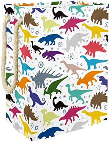 Inhomer С Цветно Изображение на Динозаврите, Голяма Кошница за дрехи, Водоустойчив Сгъваема Кошница за Дрехи, Органайзер