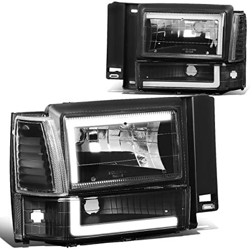 Двойка черни Корпуси C-Образна led светлини DRL Bar + мигач Броня + Ъглова лампа, която е Съвместима с Ford Explorer