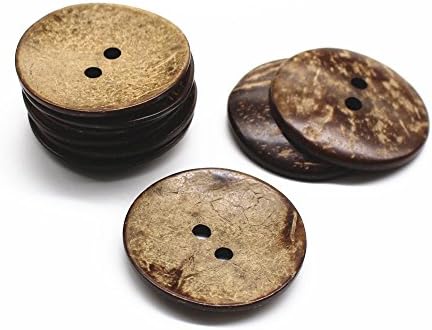 YaHoGa 10 бр Копчета от Естествена Черупката на кокосов орех 2 Инча 50 ММ-Големи Кокосови Копчета за Шиене Занаяти собствените