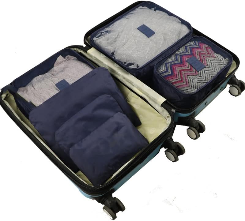 Пътна чанта за съхранение на багаж и облекла от 6 теми, водоустойчива чанта за сортиране, комплект от 6 теми за съхранение